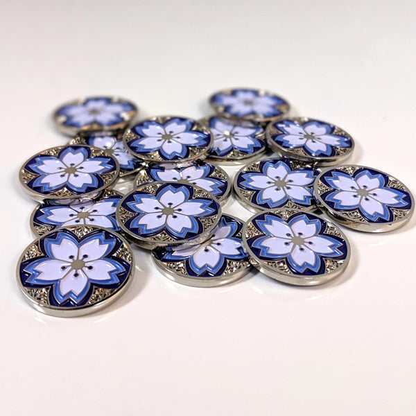 Winter Sakura - Unofficial Metal Tokens for Games like L5R LCG
