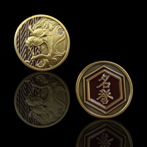 Custom Token - Lion & Honor Metal Coin - Unofficial L5R LCG Luxury Fate Token