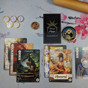 Custom Tokens - Luxury Honored/Dishonored Metal Tokens - Unofficial L5R LCG Dual-sided Tokens
