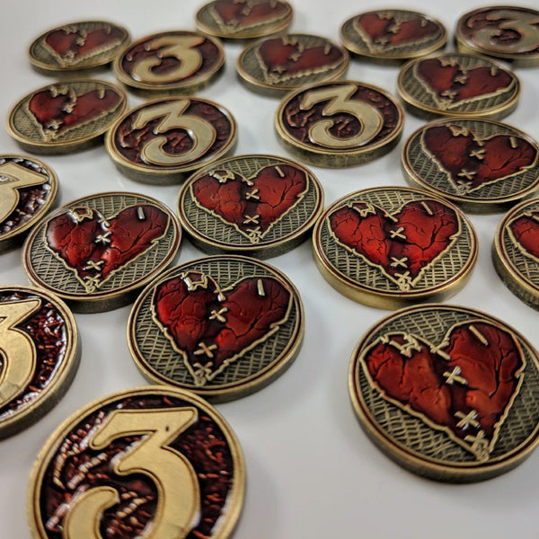 Wounded Heart - Metal Health/Wound Tokens - Luxury Playstyle