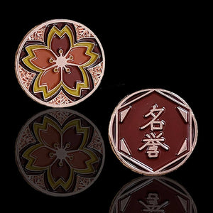 Custom Token - Autumn Garden Sakura Coin - Unofficial L5R LCG Fate/Honor Metal Token