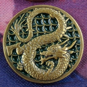 Custom Token - Dragon & Honor Metal Coin - Unofficial L5R LCG Luxury Fate Token