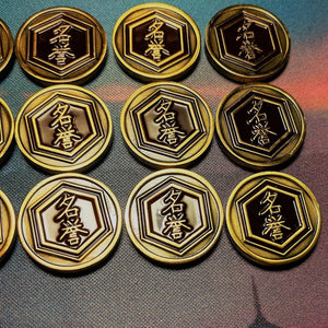 Custom Token - Lion & Honor Metal Coin - Unofficial L5R LCG Luxury Fate Token
