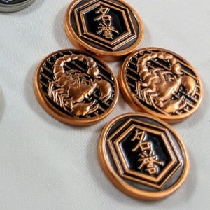 Custom Token - Scorpion & Honor Metal Coin - Unofficial L5R LCG Luxury Fate Token