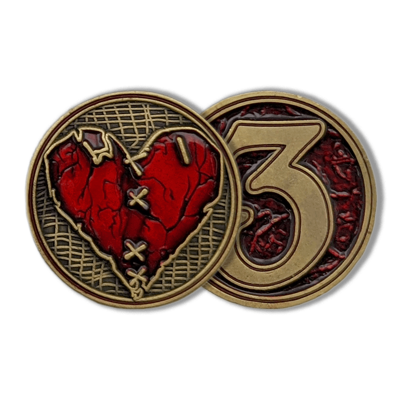 Wounded Heart - Metal Health/Wound Tokens - Luxury Playstyle Wounded Heart - Metal Health/Wound Tokens - Luxury Playstyle
